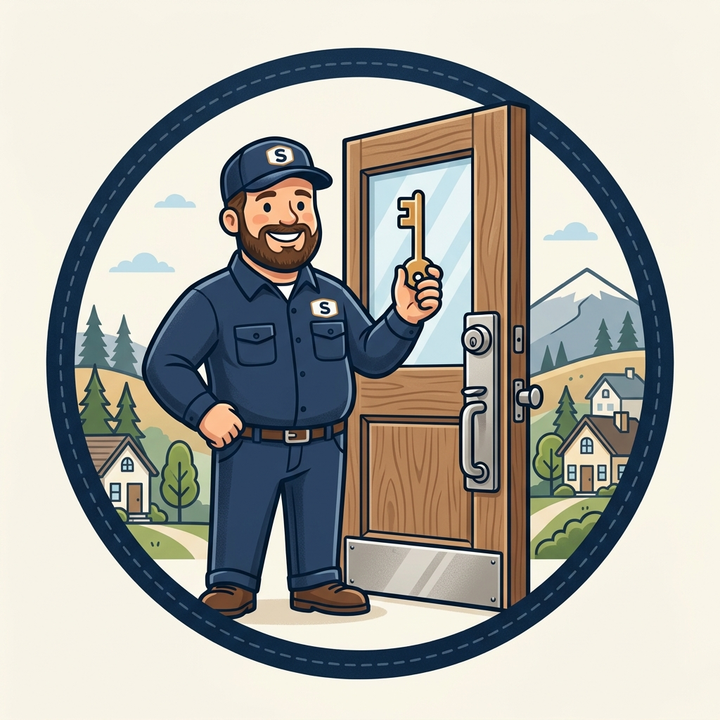 Saratoga Locksmith mascot logo